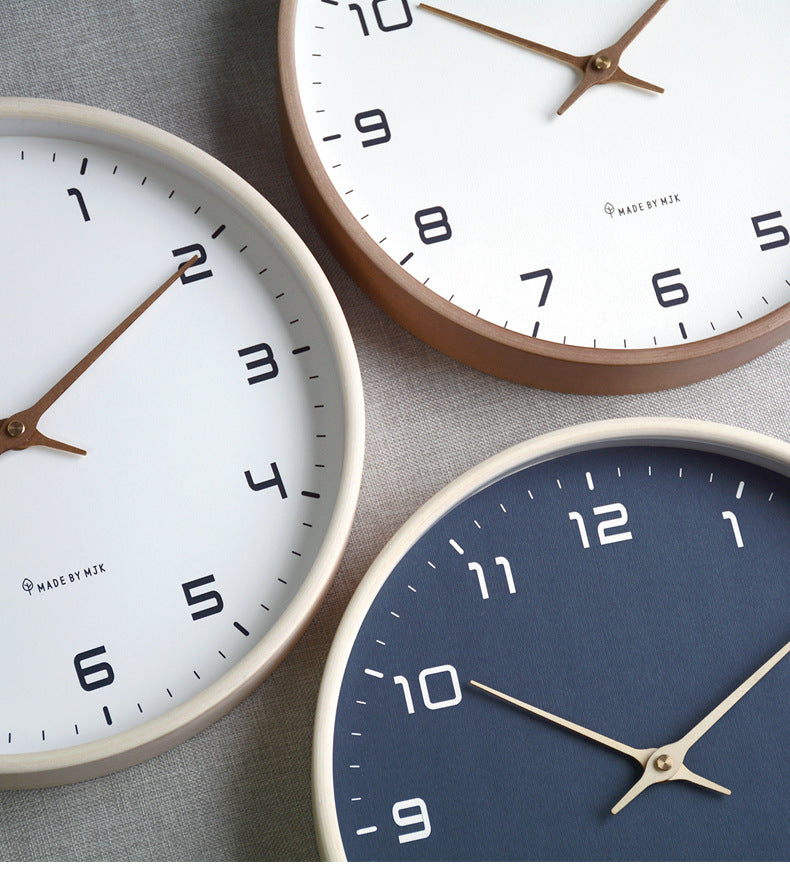 Minimalist Wooden Wall Clock with Silent Movement