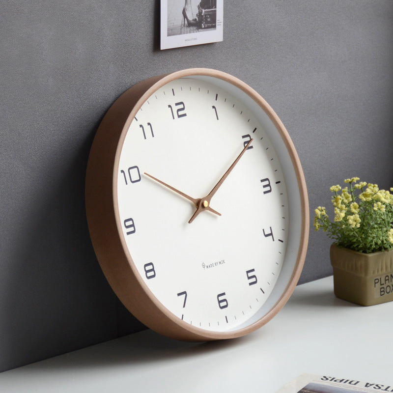 Minimalist Wooden Wall Clock with Silent Movement