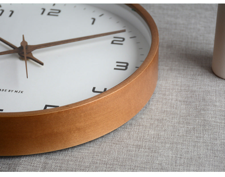 Minimalist Wooden Wall Clock with Silent Movement