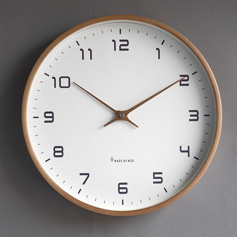 Minimalist Wooden Wall Clock with Silent Movement