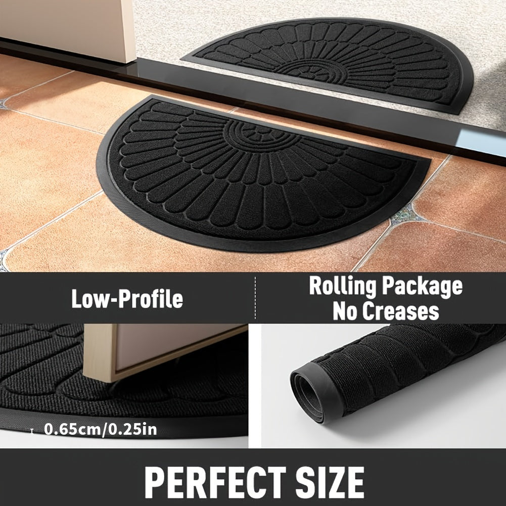 Half Round Rubber Door Mat with Anti-Slip Backing