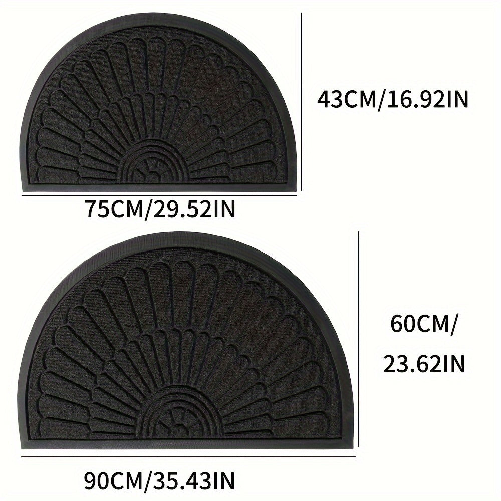 Half Round Rubber Door Mat with Anti-Slip Backing
