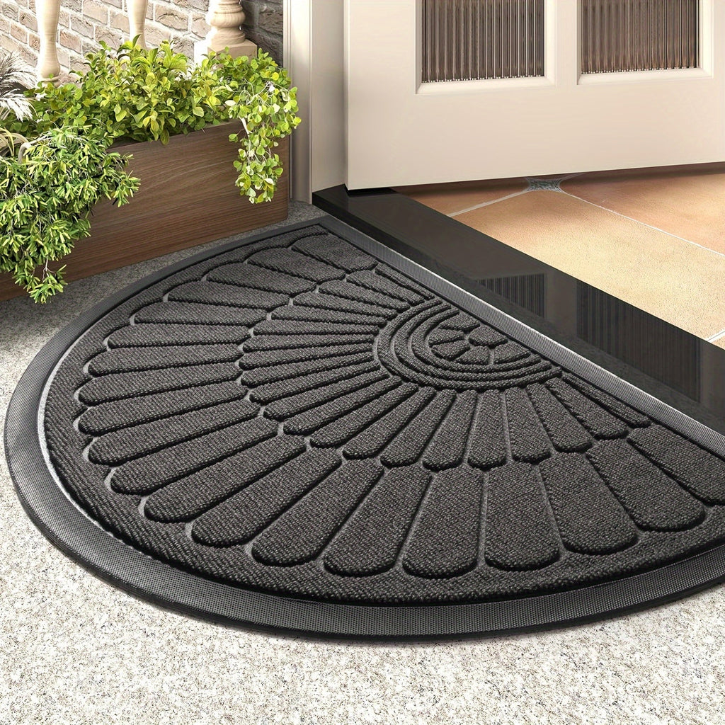 Half Round Rubber Door Mat with Anti-Slip Backing