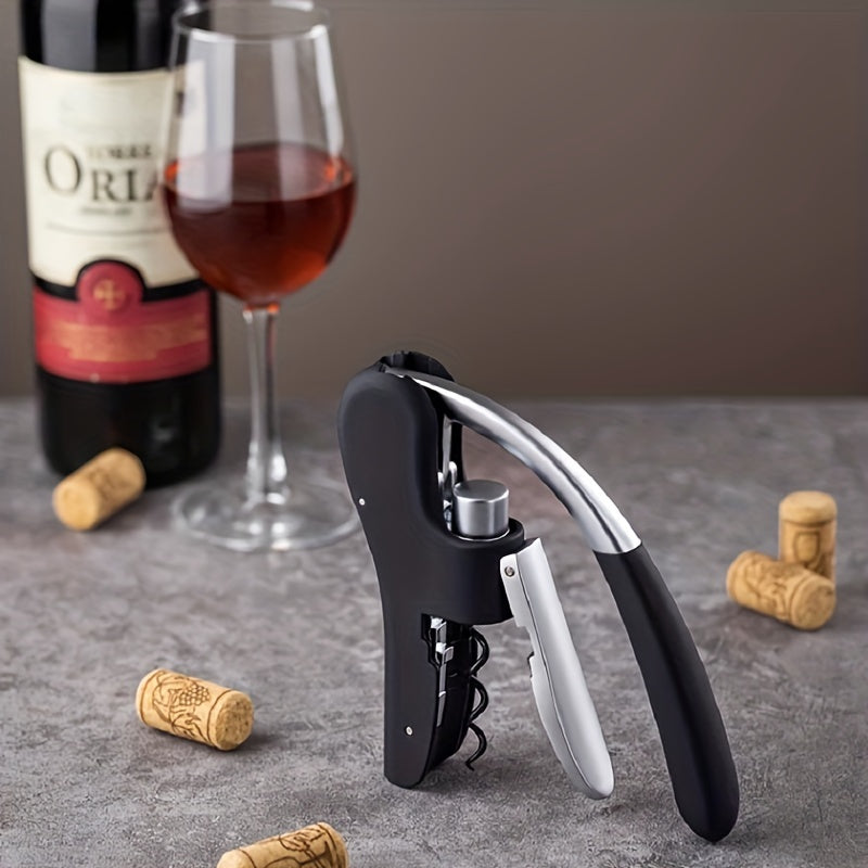 Ergonomic Lever Corkscrew Wine Opener with Effort-Saving Mechanism