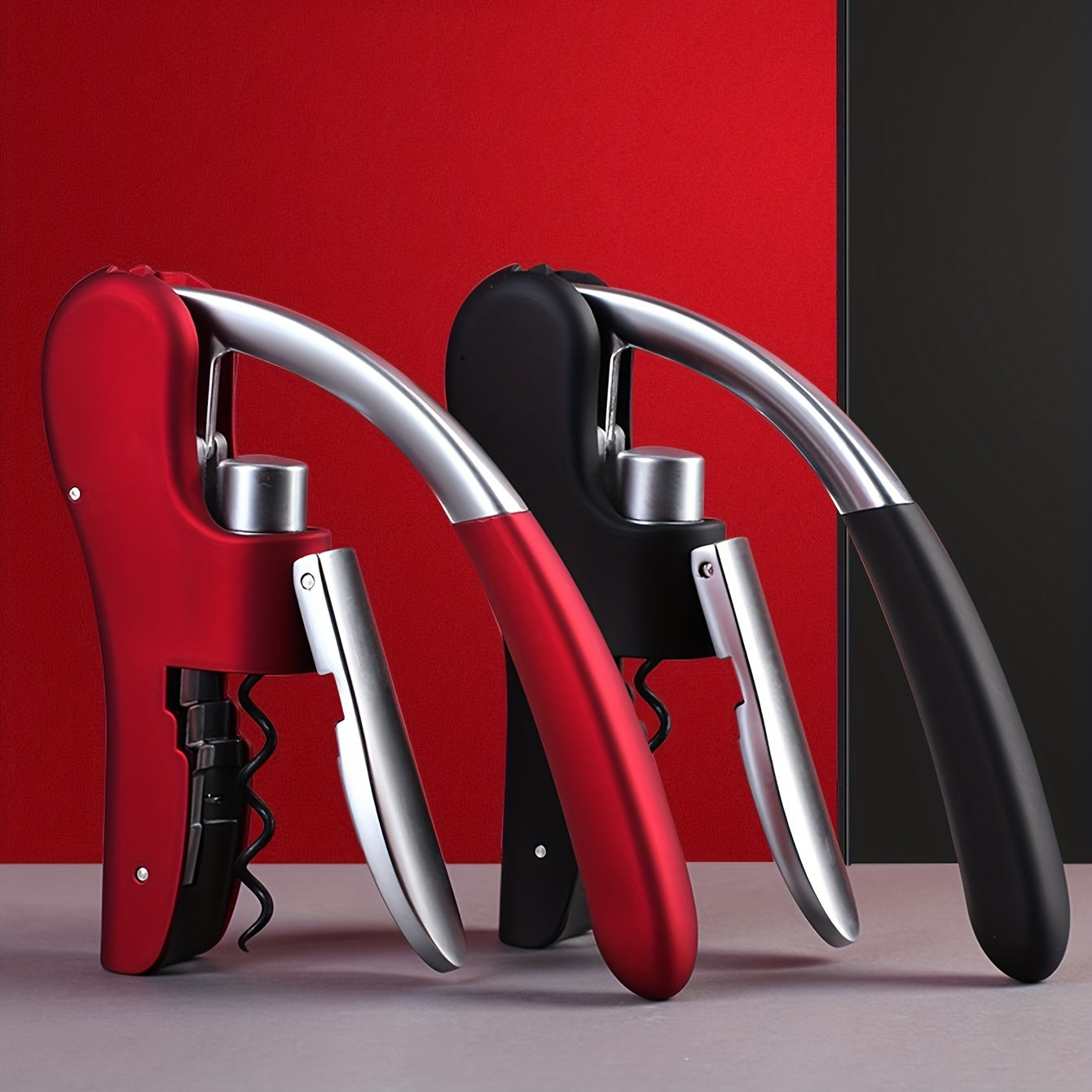Ergonomic Lever Corkscrew Wine Opener with Effort-Saving Mechanism