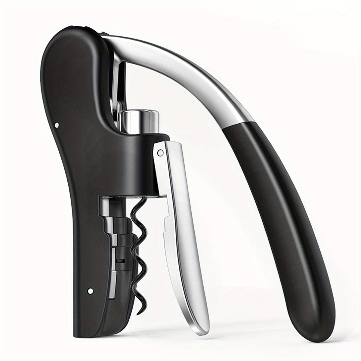 Ergonomic Lever Corkscrew Wine Opener with Effort-Saving Mechanism