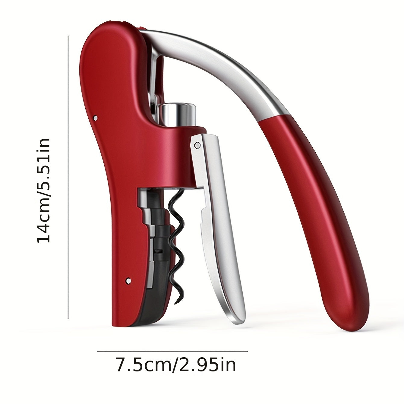 Ergonomic Lever Corkscrew Wine Opener with Effort-Saving Mechanism