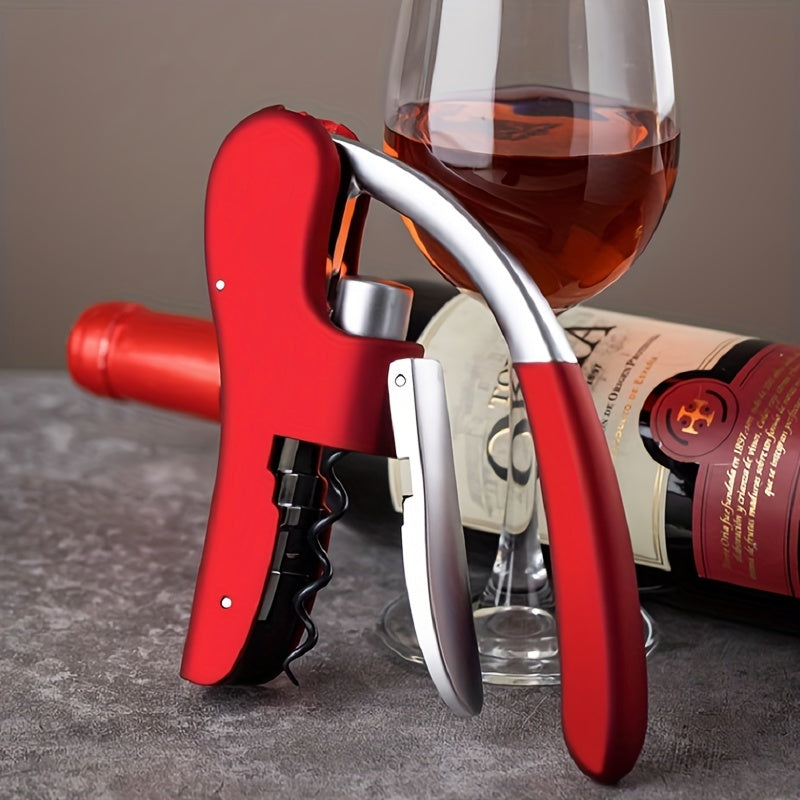 Ergonomic Lever Corkscrew Wine Opener with Effort-Saving Mechanism
