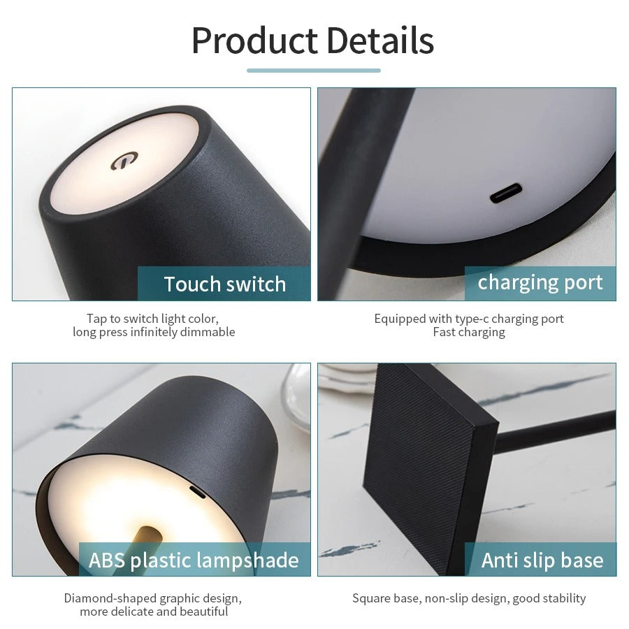 Touch Control LED Table Lamp with Adjustable Brightness