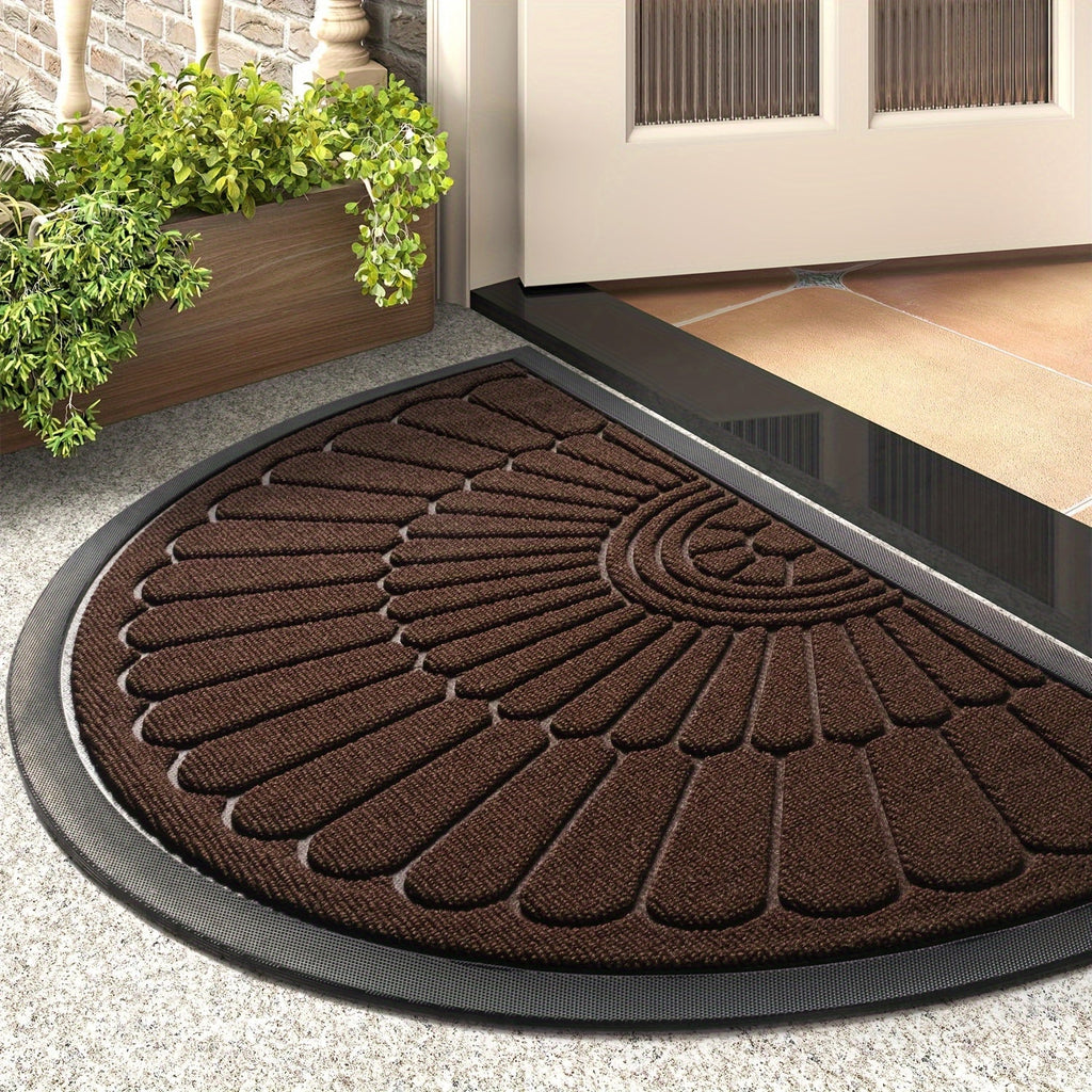 Half Round Rubber Door Mat with Anti-Slip Backing