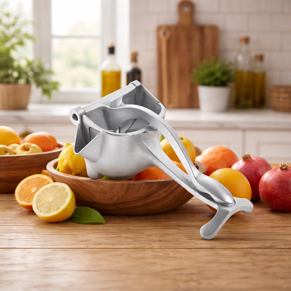 Manual Citrus Juicer with Heavy-Duty Lever and Aluminum Press