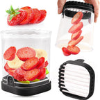 Fruit Slicer with Collection Container and Interchangeable Stainless Steel Blades