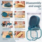 Fruit Slicer with Collection Container and Interchangeable Stainless Steel Blades