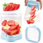 Fruit Slicer with Collection Container and Interchangeable Stainless Steel Blades