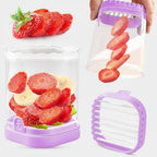 Fruit Slicer with Collection Container and Interchangeable Stainless Steel Blades