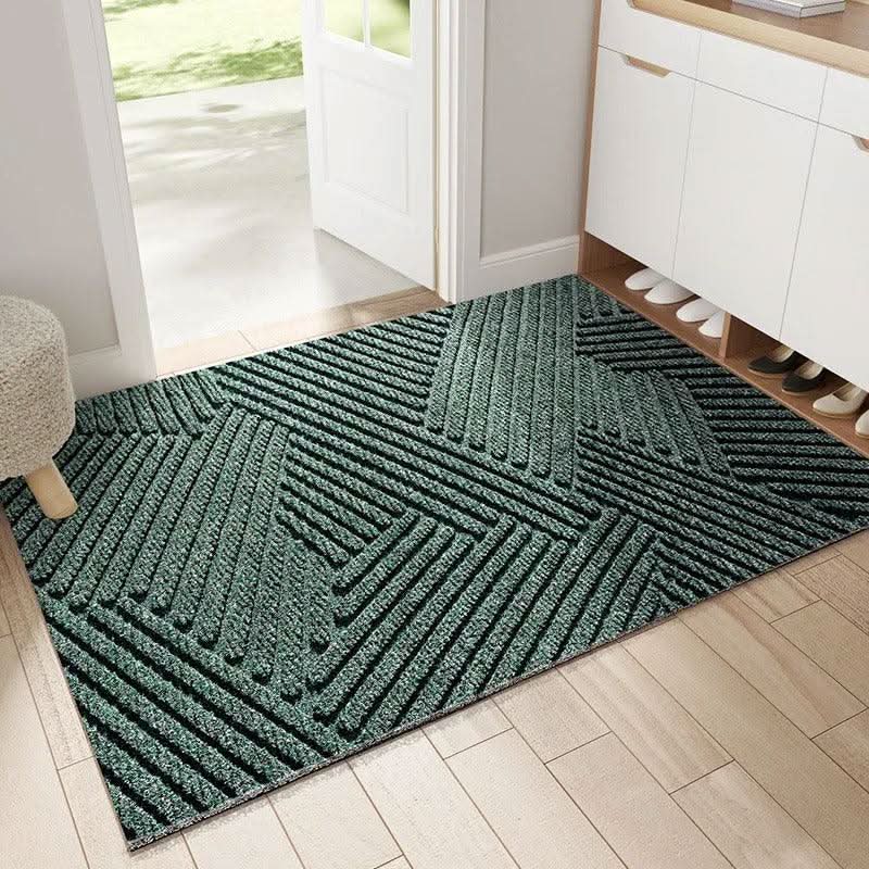 Rectangular Anti-Slip Door Mat with Geometric Pattern