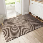 Rectangular Anti-Slip Door Mat with Geometric Pattern