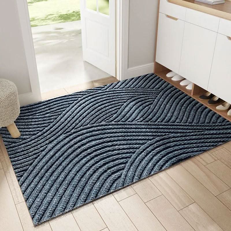 Rectangular Anti-Slip Door Mat with Geometric Pattern