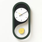 Modern Silent Wall Clock with Pendulum Design for Living Room