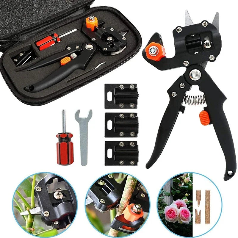 Professional Grafting Tool Kit with Pruning Shears, Replaceable Blades and Carry Case