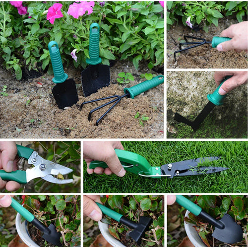 9-Piece Garden Tool Set with Pruning Shears, Hand Rake, Trowel and Weeder