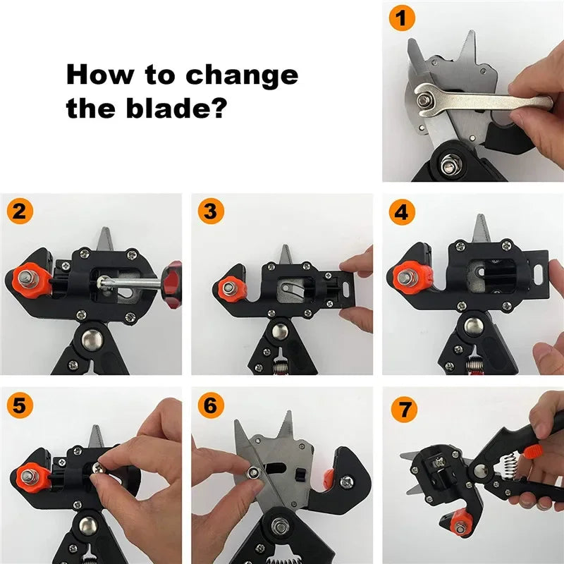 Professional Grafting Tool Kit with Pruning Shears, Replaceable Blades and Carry Case