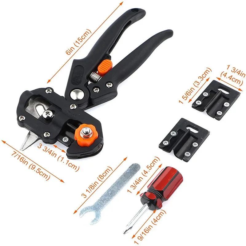 Professional Grafting Tool Kit with Pruning Shears, Replaceable Blades and Carry Case