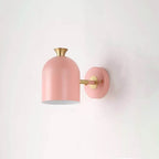 Modern Wall Lamp with Single Light and Pink Metal Shade