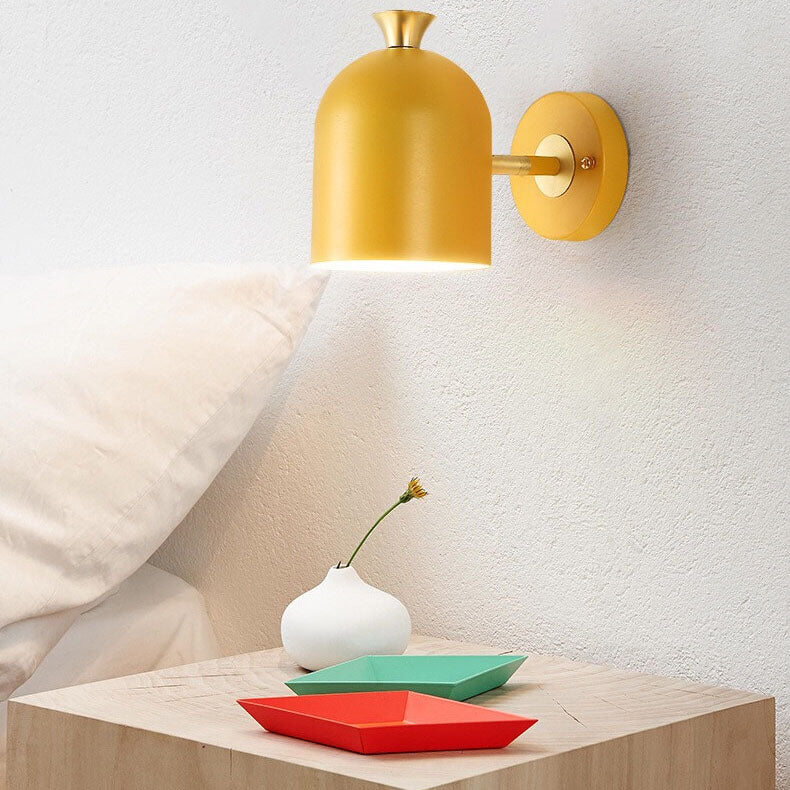 Modern Wall Lamp with Single Light and Pink Metal Shade