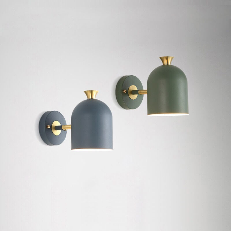 Modern Wall Lamp with Single Light and Pink Metal Shade