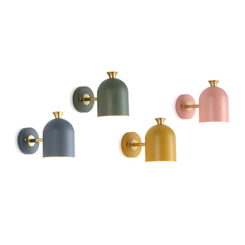 Modern Wall Lamp with Single Light and Pink Metal Shade