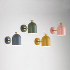 Modern Wall Lamp with Single Light and Pink Metal Shade