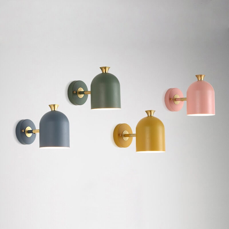 Modern Wall Lamp with Single Light and Pink Metal Shade