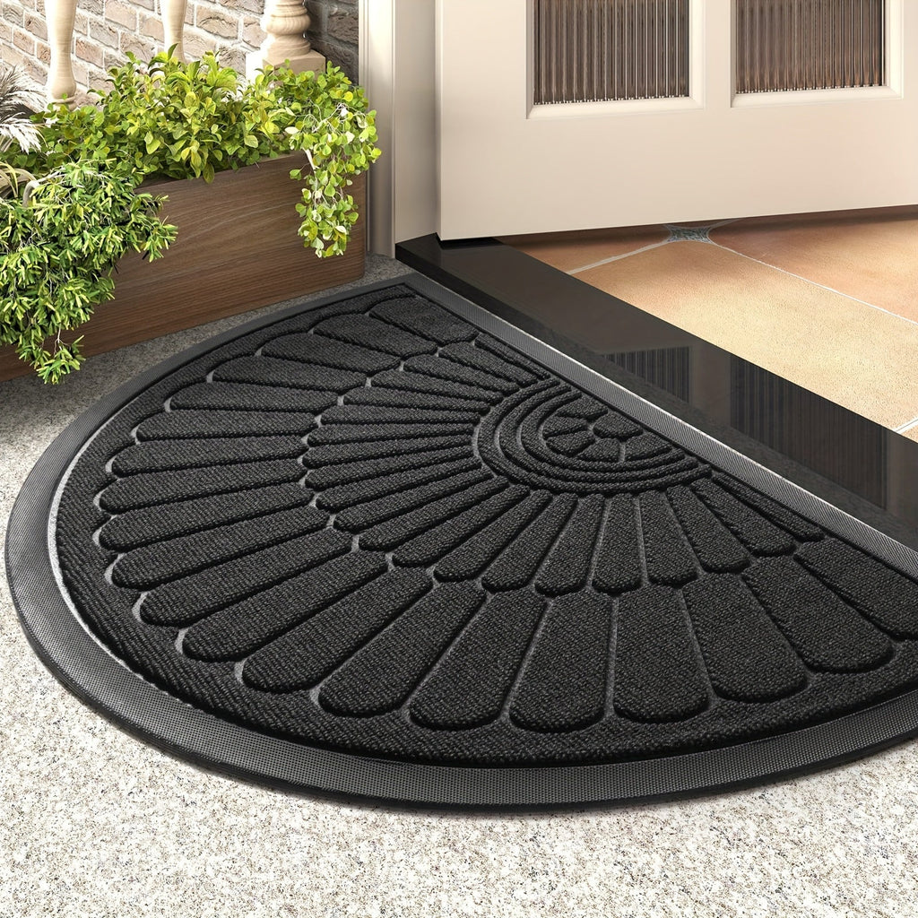 Half Round Rubber Door Mat with Anti-Slip Backing
