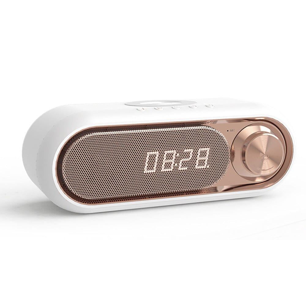 Bluetooth Speaker with Wireless Charger and LED Alarm Clock