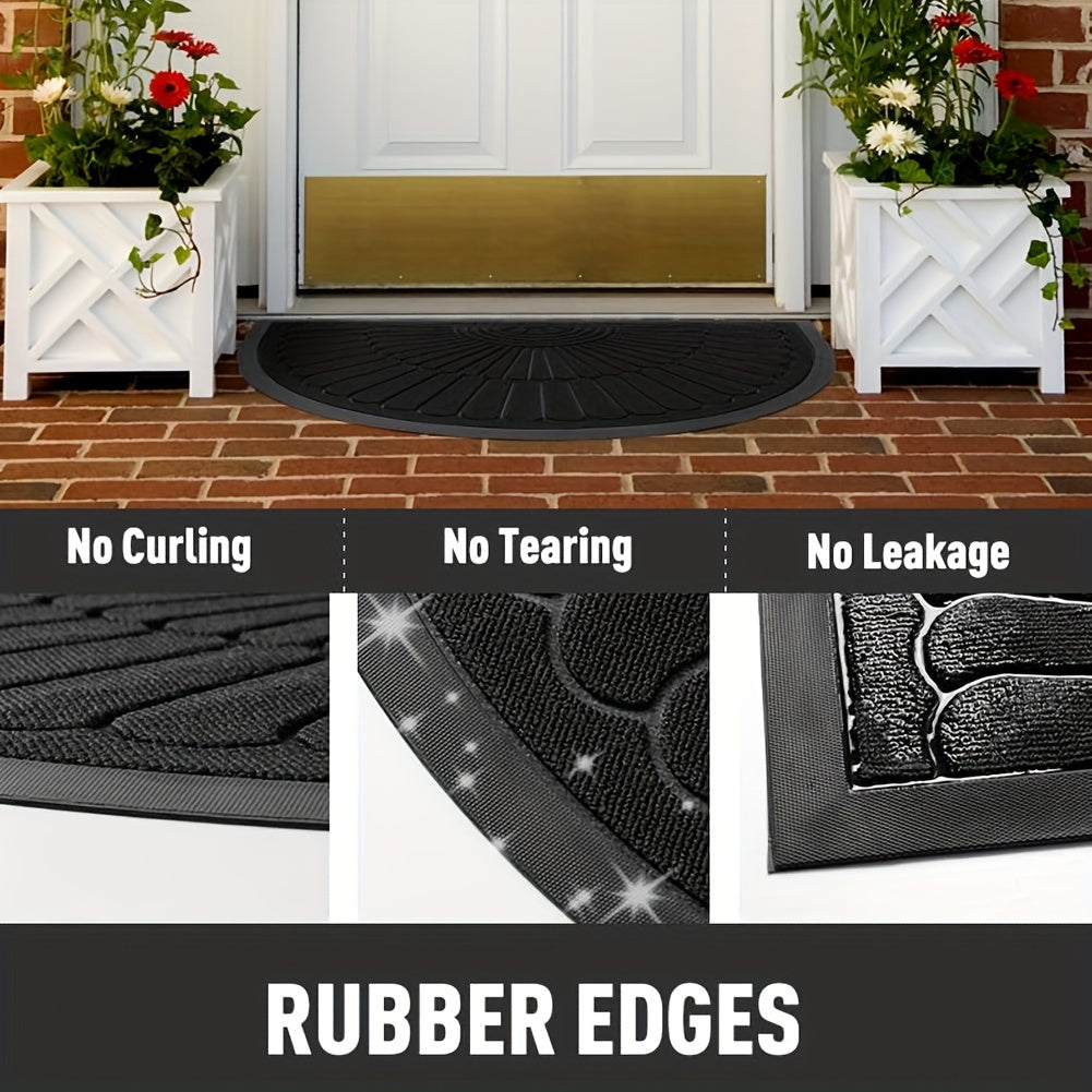 Half Round Rubber Door Mat with Anti-Slip Backing