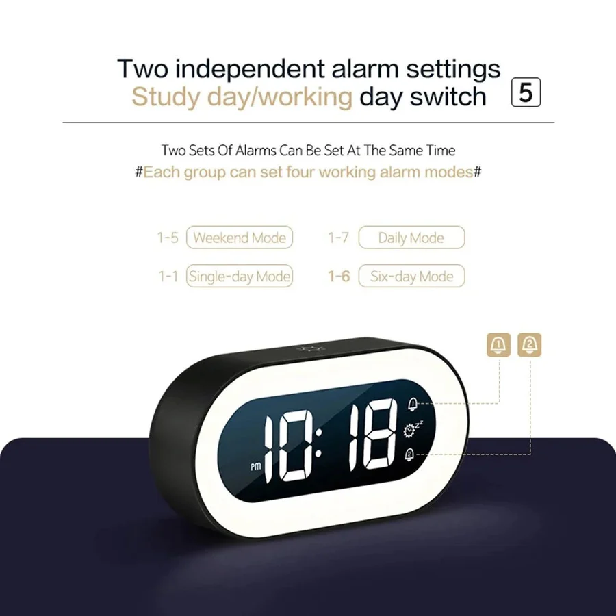 Sunrise Alarm Clock with LED Light and USB Power