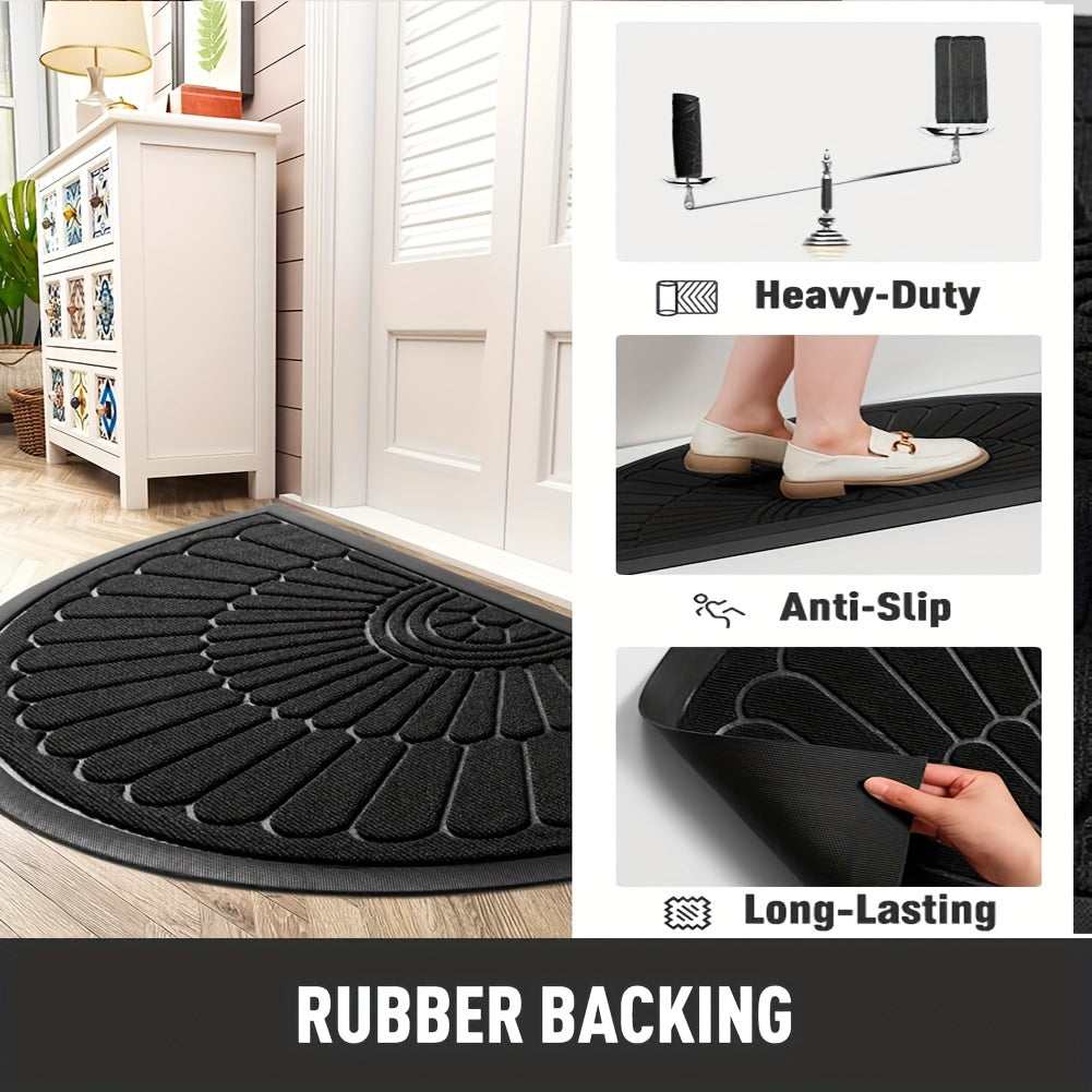 Half Round Rubber Door Mat with Anti-Slip Backing