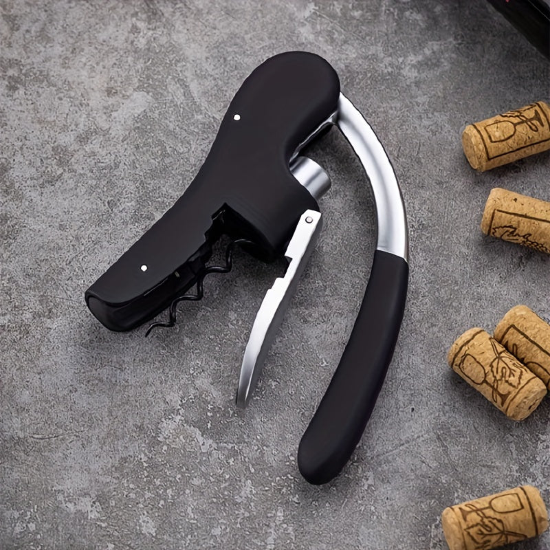 Ergonomic Lever Corkscrew Wine Opener with Effort-Saving Mechanism