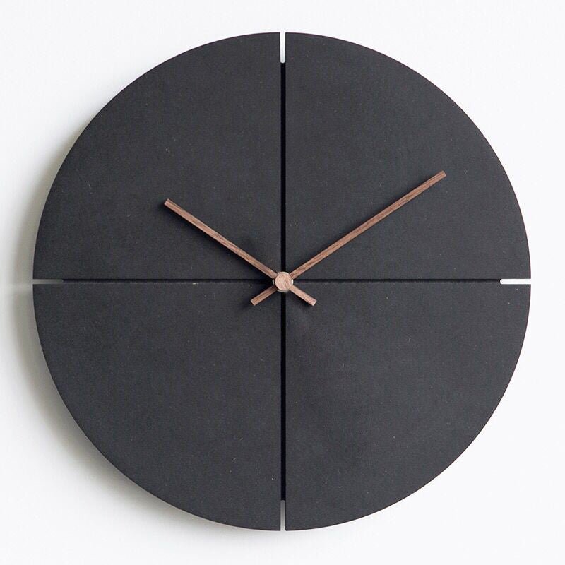 Minimalist Round Wooden Wall Clock with Silent Quartz Movement