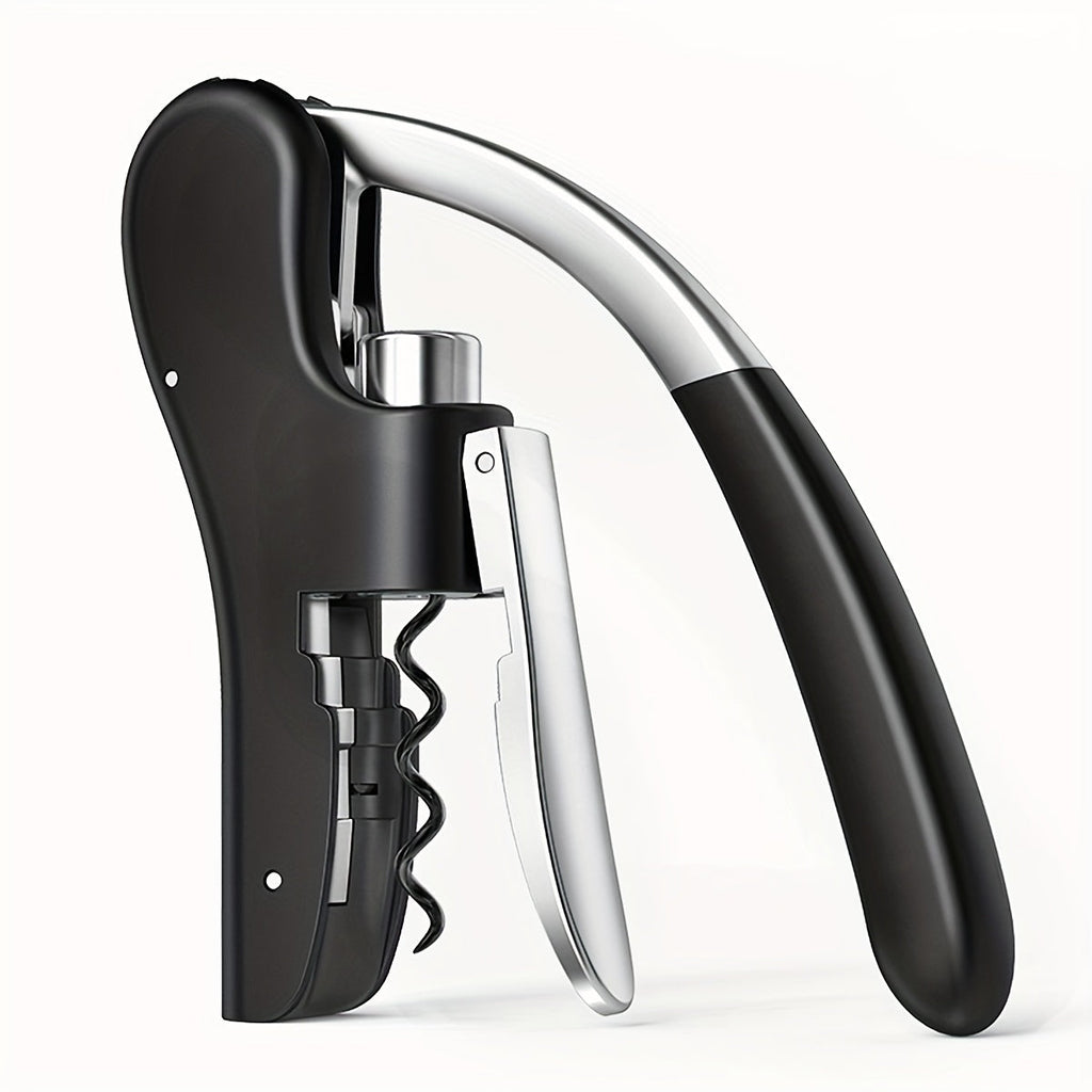 Ergonomic Lever Corkscrew Wine Opener with Effort-Saving Mechanism