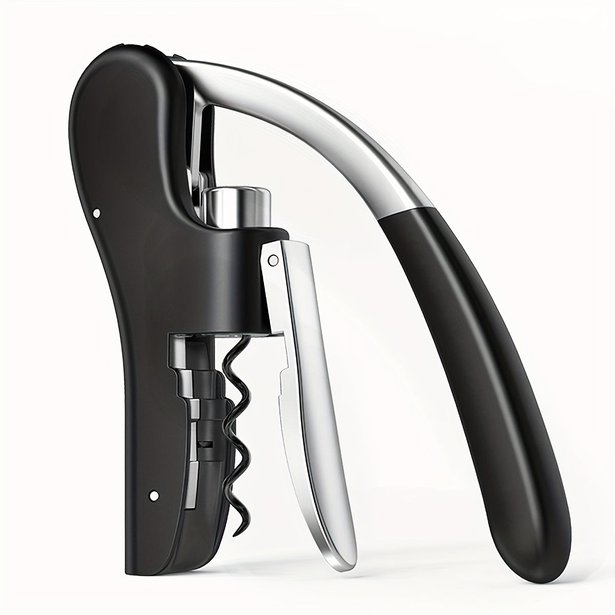 Ergonomic Lever Corkscrew Wine Opener with Effort-Saving Mechanism