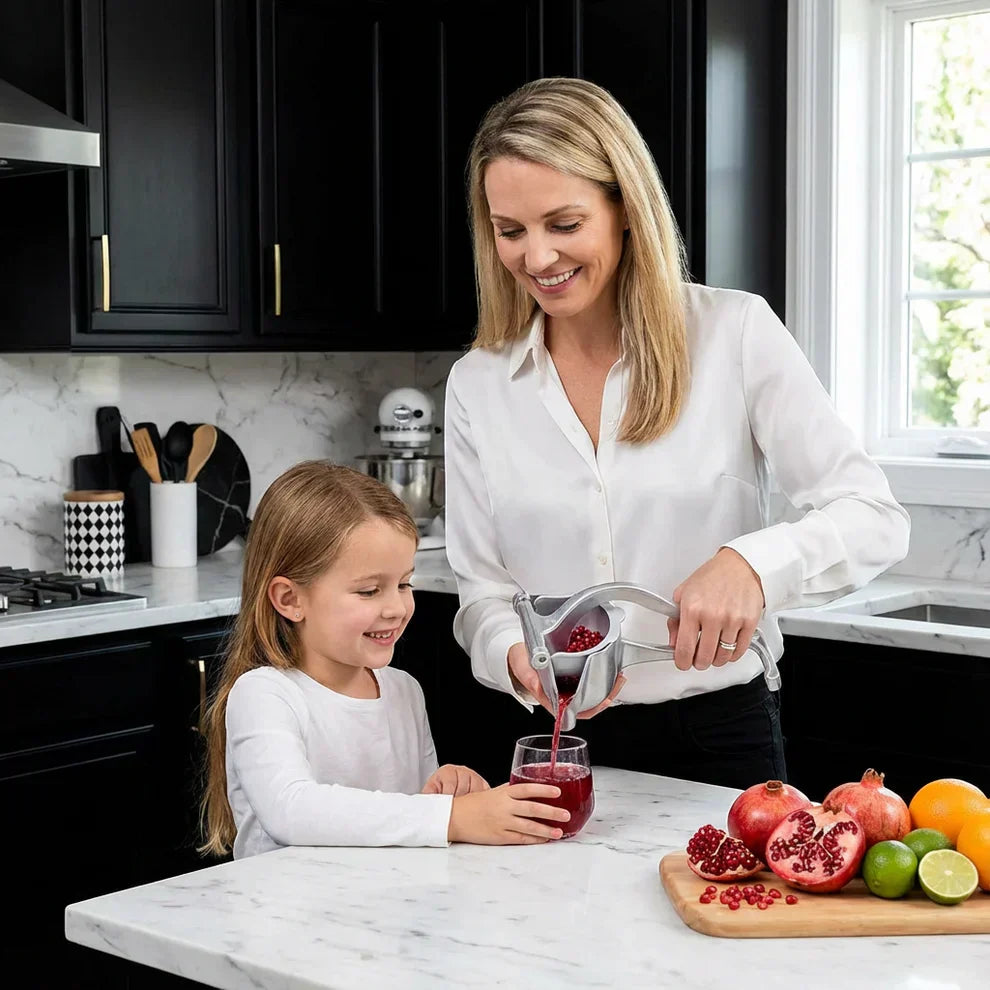 Manual Citrus Juicer with Heavy-Duty Lever and Aluminum Press