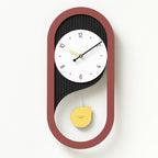 Modern Silent Wall Clock with Pendulum Design for Living Room
