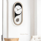 Modern Silent Wall Clock with Pendulum Design for Living Room