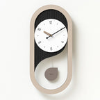 Modern Silent Wall Clock with Pendulum Design for Living Room