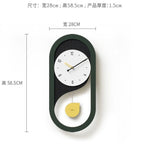 Modern Silent Wall Clock with Pendulum Design for Living Room